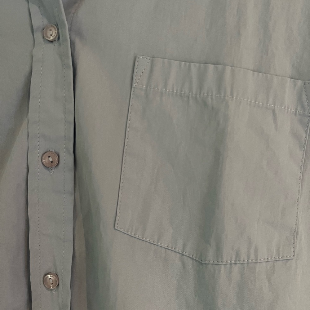 Anine Bing Mika Collared Button Down Shirt Blue - Picture 8 of 9